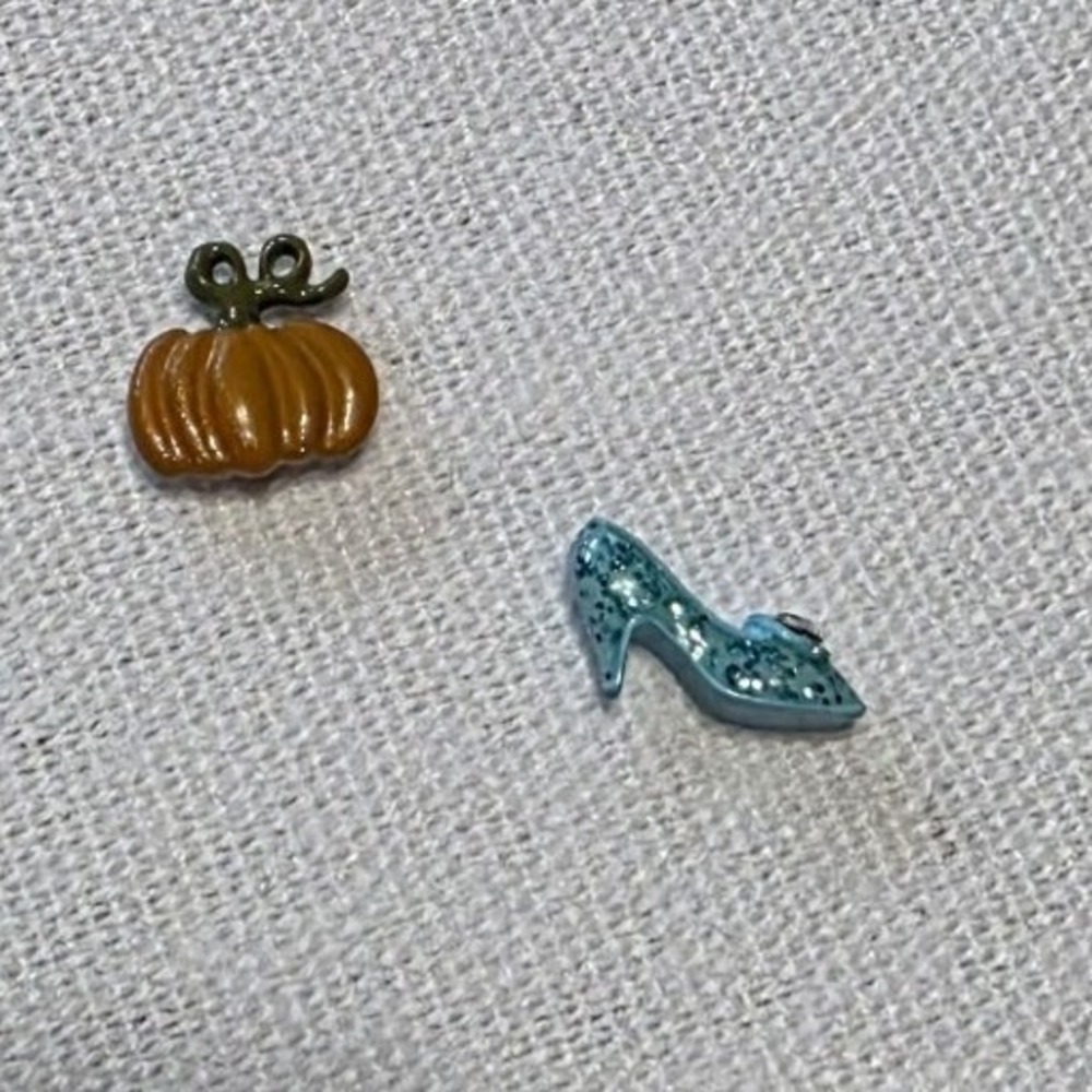 Origami Owl Charms OS Blue Orange Excellent Disney Cinderella Pumpkin Slipper